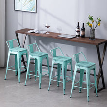Load image into Gallery viewer, Distressed Mint Green Kaleo Counter Stool (Set of 4)
