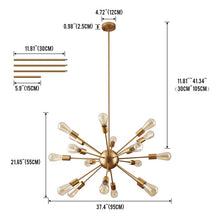 Load image into Gallery viewer, Kaspar 18 - Light Sputnik Sphere Chandelier
