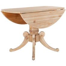 Load image into Gallery viewer, Rustic Natural Kerwin Drop Leaf Solid Wood Pine Pedestal Dining Table
