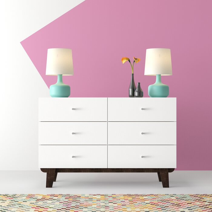 Matte White Knobel 6 Drawer Double Dresser