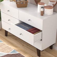 Load image into Gallery viewer, Matte White Knobel 6 Drawer Double Dresser
