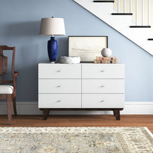 Load image into Gallery viewer, Matte White Knobel 6 Drawer Double Dresser
