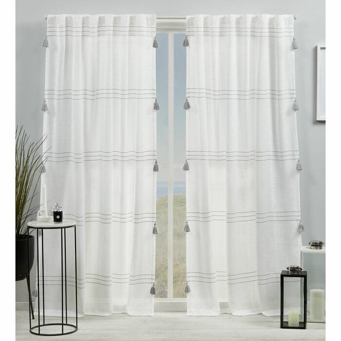 SET OF 4 panels Kumsal Polyester Semi-Sheer Curtains / Drapes