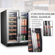 Load image into Gallery viewer, Freestanding Refrigeration width 18 Bottle and 55 Can Dual Zone Freestanding/Built-In Wine &amp; Beverage Refrigerator
