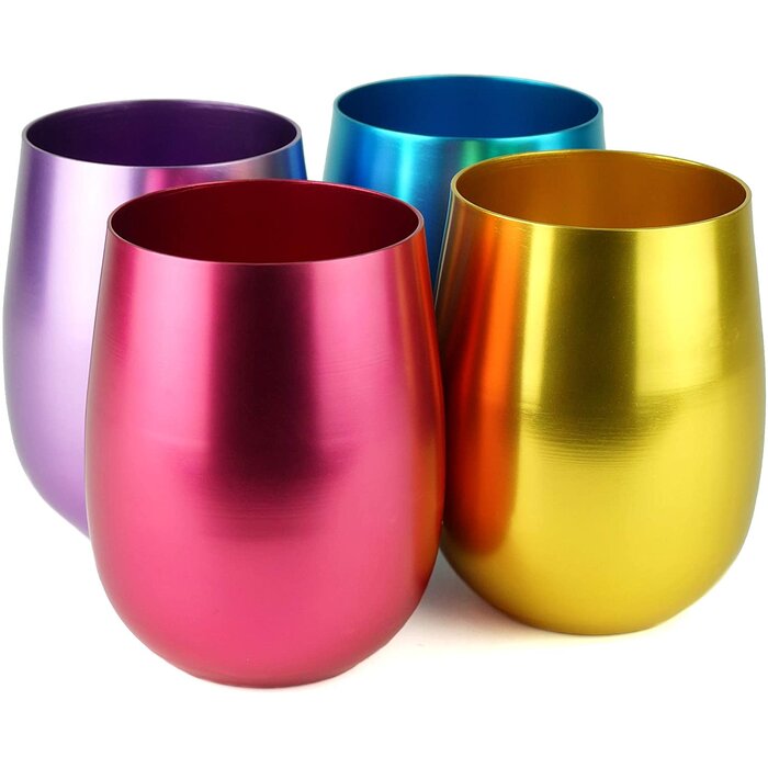Jacyln Aluminum Drinking Glass Glassware Set (Set of 4)
