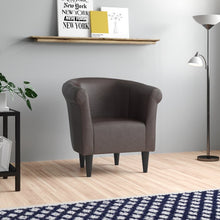 Load image into Gallery viewer, Liam Vegan Leather Barrel Chair
