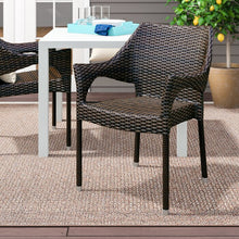 Load image into Gallery viewer, SET OF 4 Dark Brown Licet Wicker Outdoor Stackable Dining Armchair
