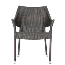 Load image into Gallery viewer, SET OF 4 Dark Brown Licet Wicker Outdoor Stackable Dining Armchair
