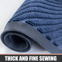 Load image into Gallery viewer, Navy Lodewyk Non-Slip Geometric Outdoor Doormat, 32&quot; W x 48&quot; L
