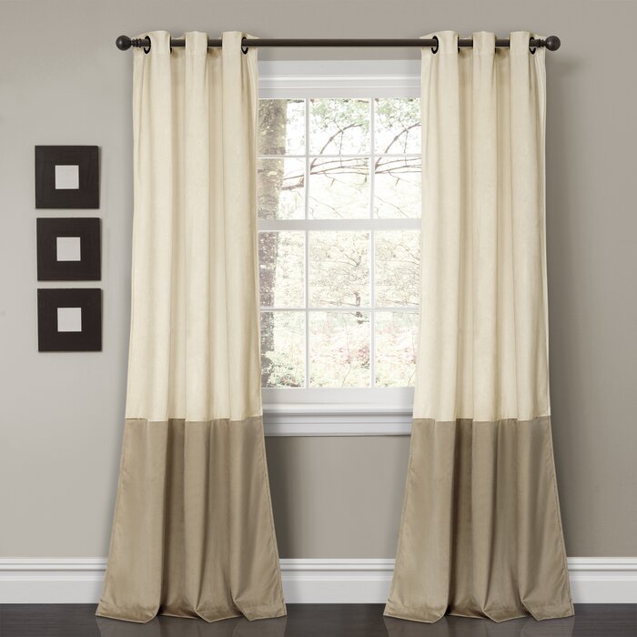 Lucille Polyester Room Darkening Curtain Pair (Set of 2)