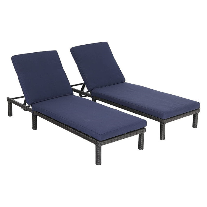 Marshallville Outdoor Wicker Chaise Lounge (Set of 2)