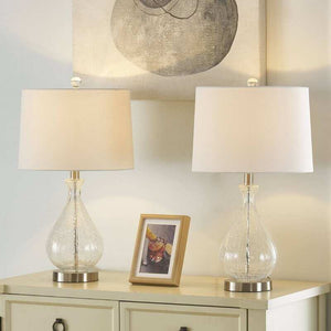 Maxax Clear Glass Table Lamp Set (Set of 2)