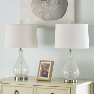 Maxax Clear Glass Table Lamp Set (Set of 2)
