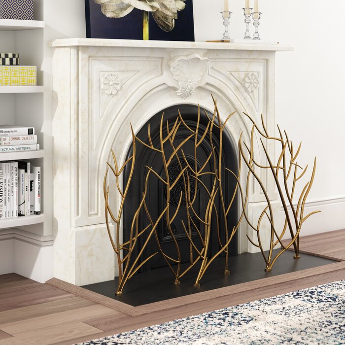 Memoire Single Panel Iron Fireplace Screen
