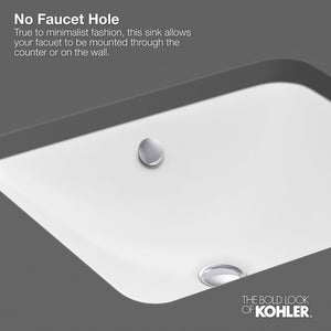 Vitreous China Rectangular Undermount Bathroom Sink with Overflow