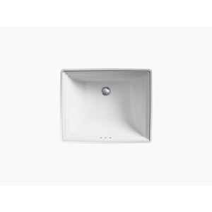 Vitreous China Rectangular Undermount Bathroom Sink with Overflow