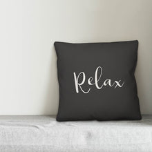 Load image into Gallery viewer, Black/White Micaela Textual Indoor/Outdoor Throw Pillow
