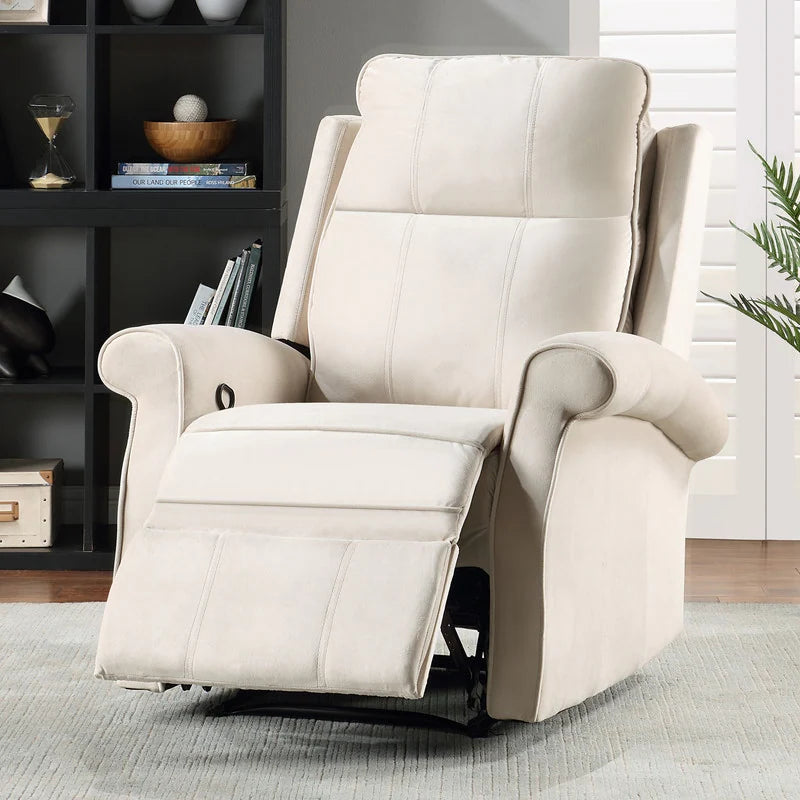 Room Upholstered Single Sofa Recliner Chair - Beige