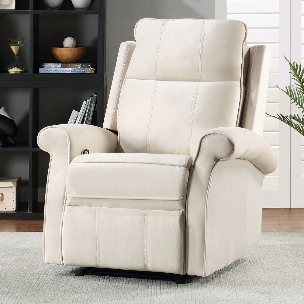 Modern Upholstered Lounge Single Sofa Recliner Chair for Living Room - Beige