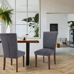 Modern Nailhead Trim Kitchen Room Wood Dining Chairs (Set of 2)