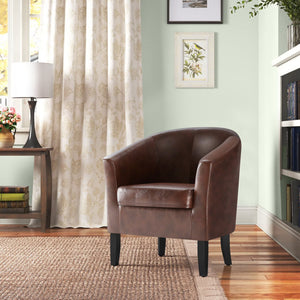 Munson Vegan Leather Barrel Chair