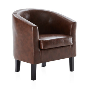 Munson Vegan Leather Barrel Chair