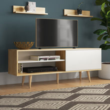 Load image into Gallery viewer, Sapphire Oak/White Musselwhite 63&#39;&#39; Media Console
