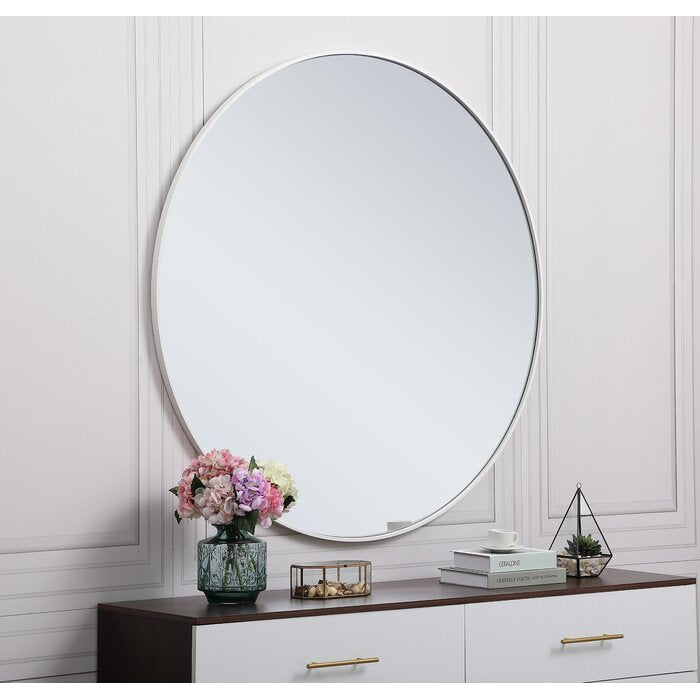 Needville Round Metal Wall Mirror