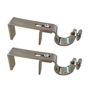 NoNo Bracket - Outside Mounted Blinds Curtain Rod Bracket Attachment (Satin Nickel) (Set of 2)