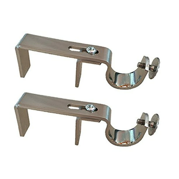 NoNo Bracket - Outside Mounted Blinds Curtain Rod Bracket Attachment (Satin Nickel) (Set of 2)