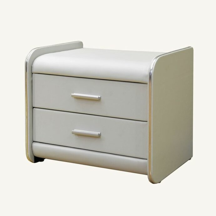 White Ossafa Plastic Nightstand