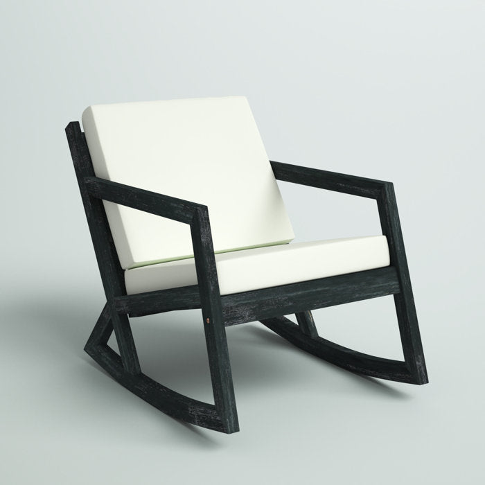 Outdoor Rocking Solid Wood Chair with Cushions