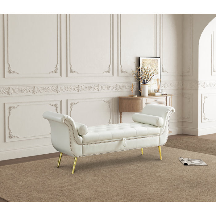 Pacome Faux Leather Storage Bench