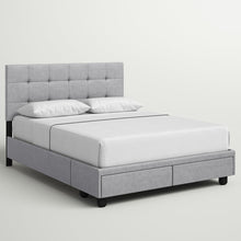 Load image into Gallery viewer, Queen Gray Pawling Upholstered Storage Bed
