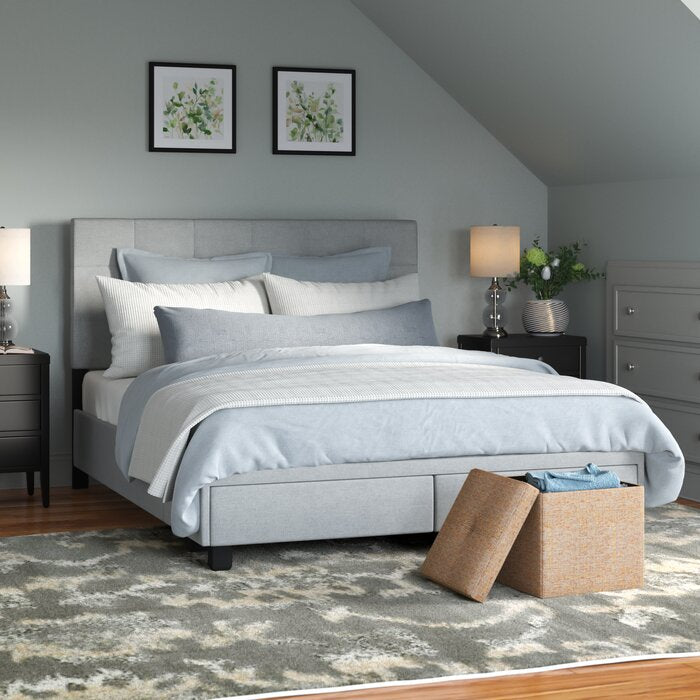 Queen Gray Pawling Upholstered Storage Bed