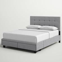 Load image into Gallery viewer, Queen Gray Pawling Upholstered Storage Bed

