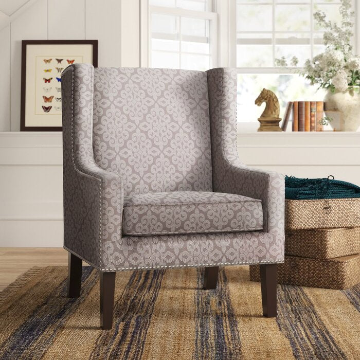 Pennard Modern Nailhead Wide Wingback Chair