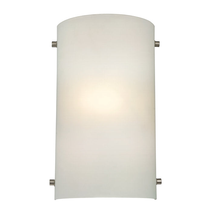 Classic White Flush Cylinder Glass Brushed Nickel Accent Wall Sconce In Brushed