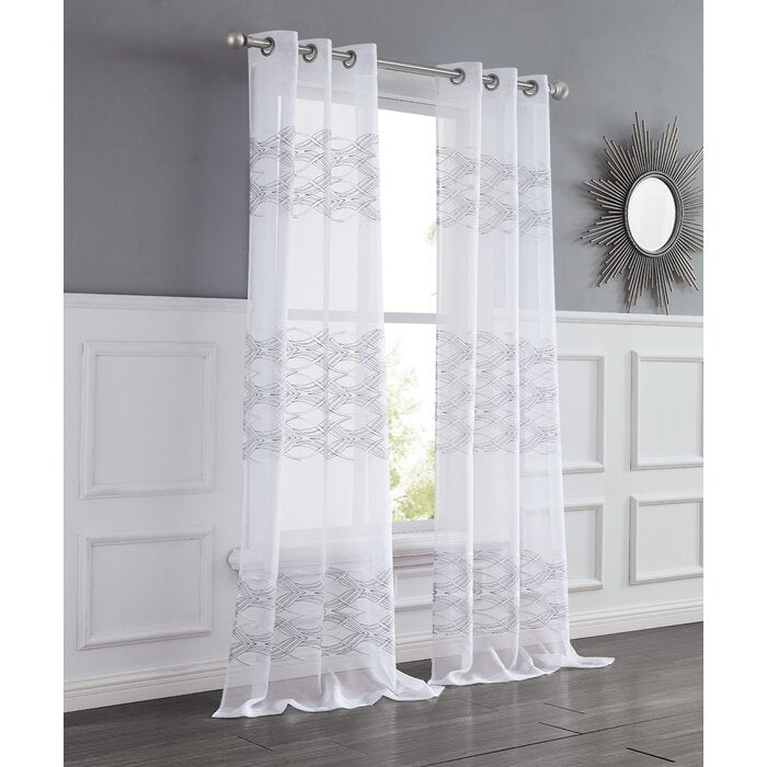 Polyester Sheer Curtains / Drapes Pair (Set of 2)