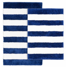 Load image into Gallery viewer, Portia Non-Slip Striped 2 piece Bath Rug Set
