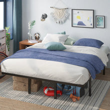 Load image into Gallery viewer, Black Metal and Wood Twin Slats Mattress Foundation
