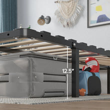 Load image into Gallery viewer, Black Metal and Wood Twin Slats Mattress Foundation
