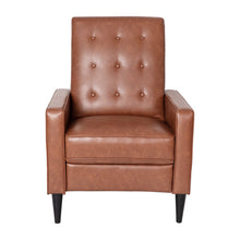 Load image into Gallery viewer, Caramel Brown Push Back Faux Leather Recliner
