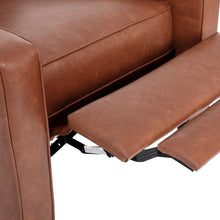 Load image into Gallery viewer, Caramel Brown Push Back Faux Leather Recliner
