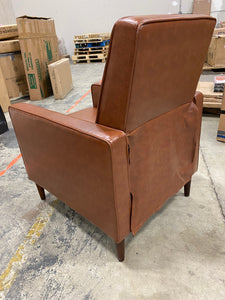 Caramel Brown Push Back Faux Leather Recliner