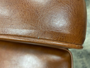 Caramel Brown Push Back Faux Leather Recliner