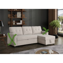 Load image into Gallery viewer, Devion Furniture Polyester Fabric Reversible Sleeper Sectional Sofa-Beige - 2 Boxes
