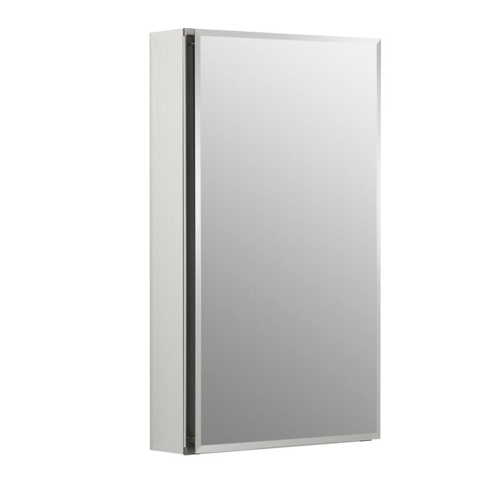 Recessed or Surface Mount Frameless Aluminum Medicine Cabinet Adjustable Shelves