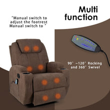 Load image into Gallery viewer, Reclining Heated Massage Chair with Swivel and Rocking Function
