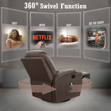 Load image into Gallery viewer, Reclining Heated Massage Chair with Swivel and Rocking Function
